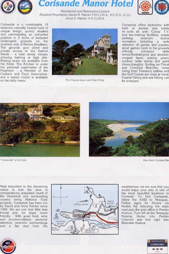 Corisande Manor Hotel, Newquay, Cornwall